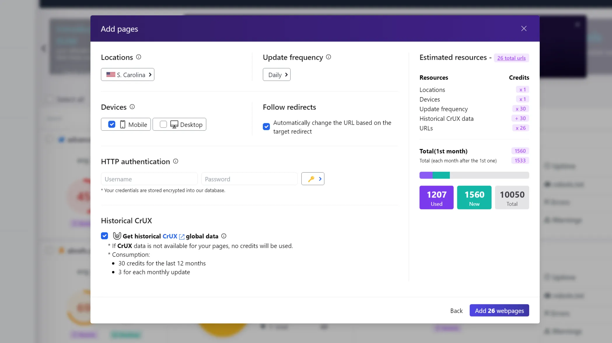 Wattspeed snapshot configuration